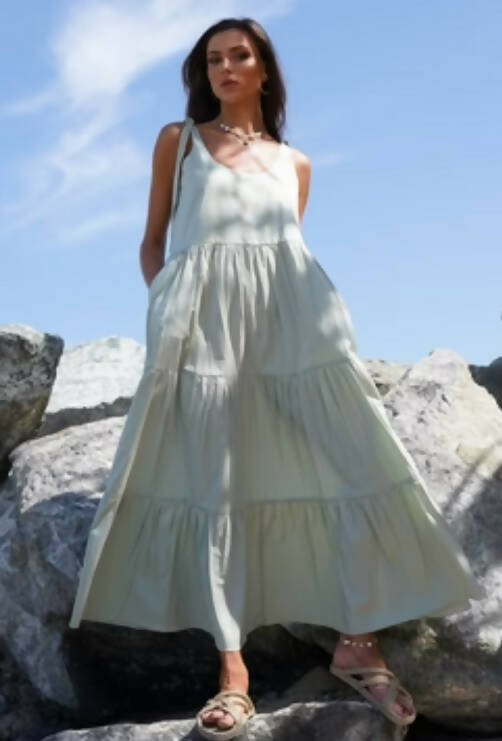 Dubai Oversized Tiered Maxi Dress