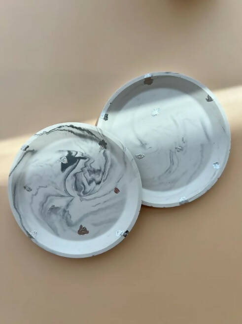 Grey Marble with Silver Flakes Coasters