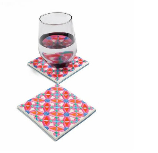 Pink & Blue Oriental Coasters