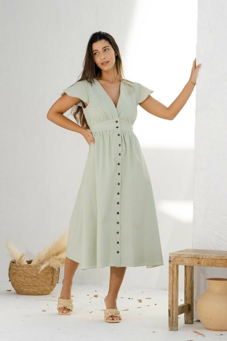 Nassau Button Down Midi Dress