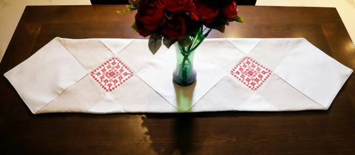 Tatreez Table Runner- Red