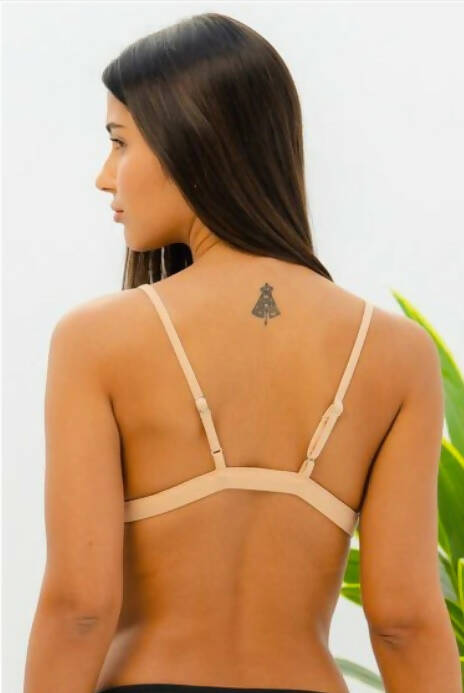 Hana Reversible Sustainable Bikini Top: Black & Sand