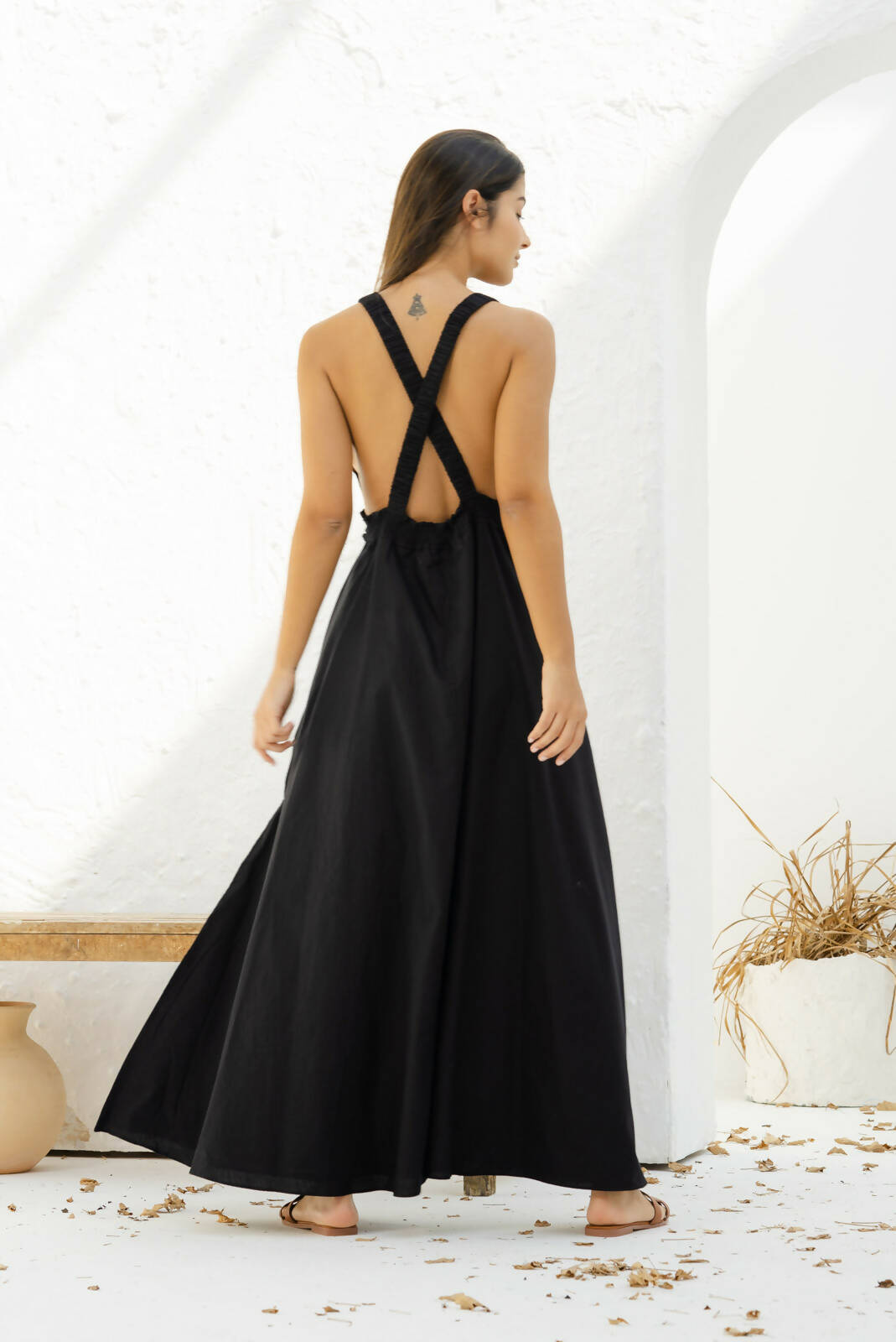 Athens Deep Cut Maxi Dress