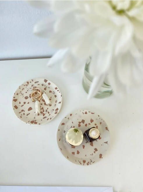 Brown Terrazzo Round Coasters