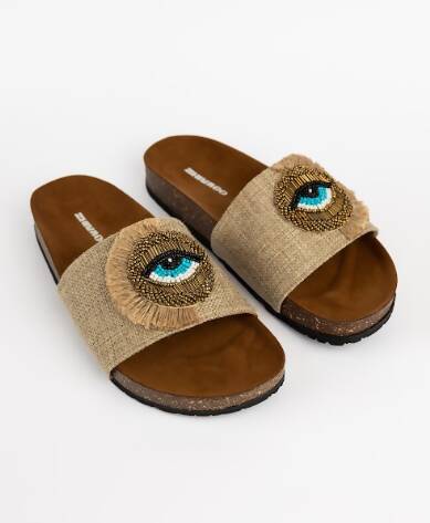 Ojo Beige Slides