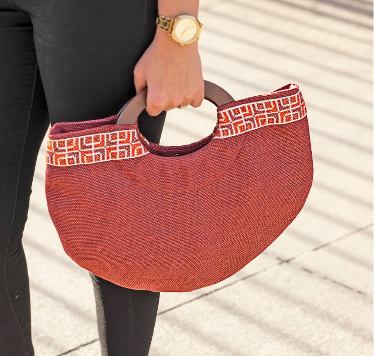 Half Moon Clutch in Red