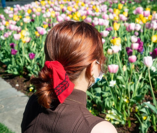 Tatreez Scrunchie in Red