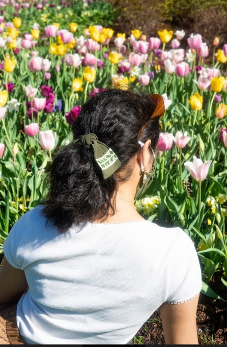 Tatreez Scrunchie in Green