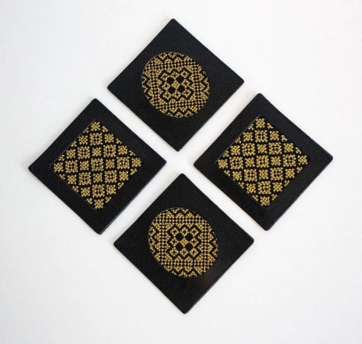 Gold Tatreez Coasters