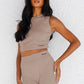Amsterdam High Neck Rib Crop Top