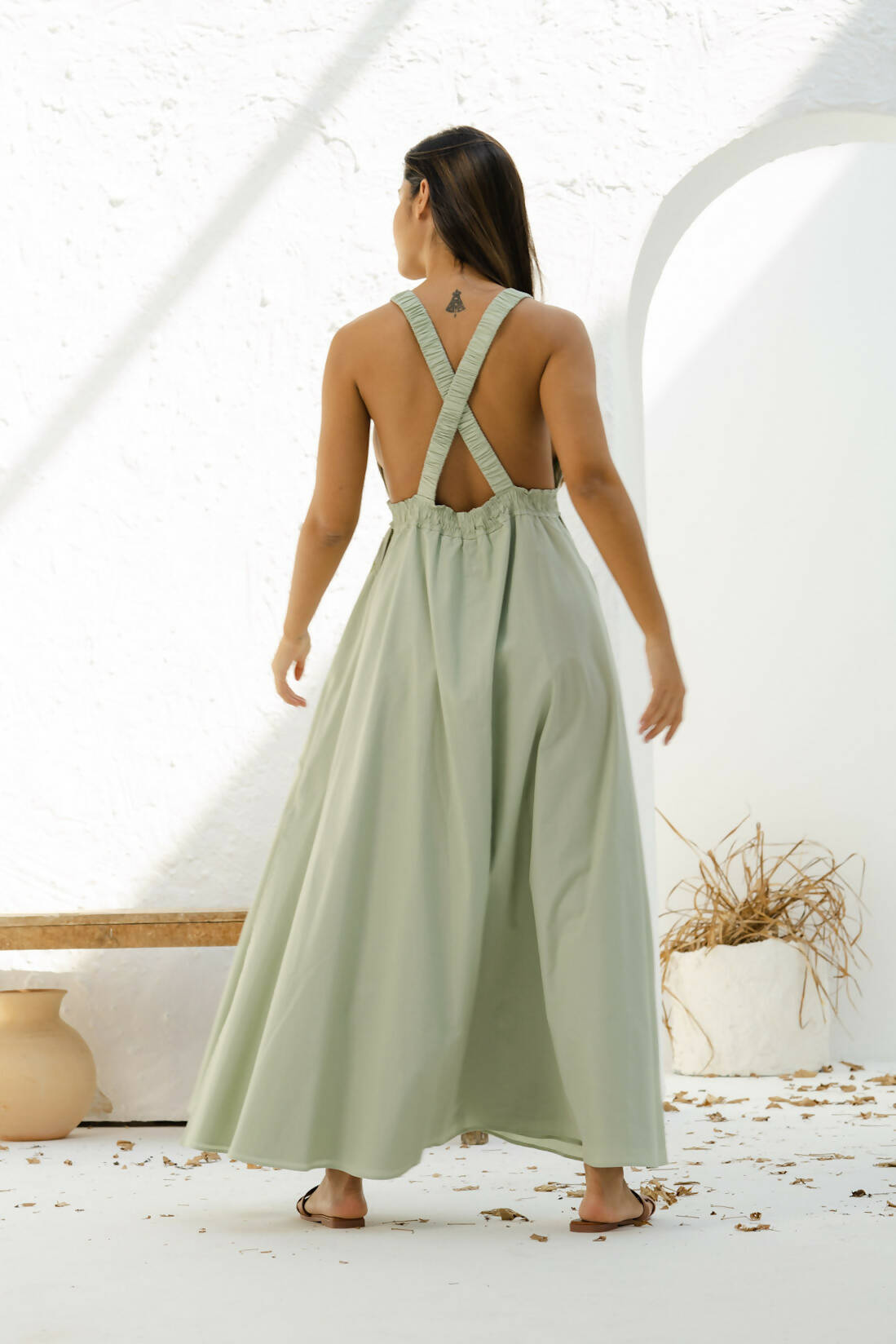 Athens Deep Cut Maxi Dress