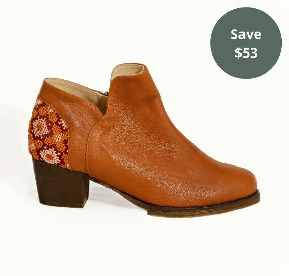 Flowers Ankle Boot - Brown