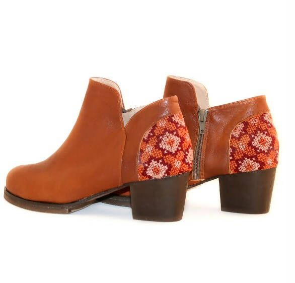 Flowers Ankle Boot - Brown