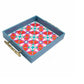 Pink & Blue Oriental Tray With Handles