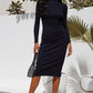 London High Neck Rib Dress