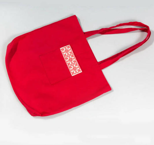 Fabric Market Tote - Red