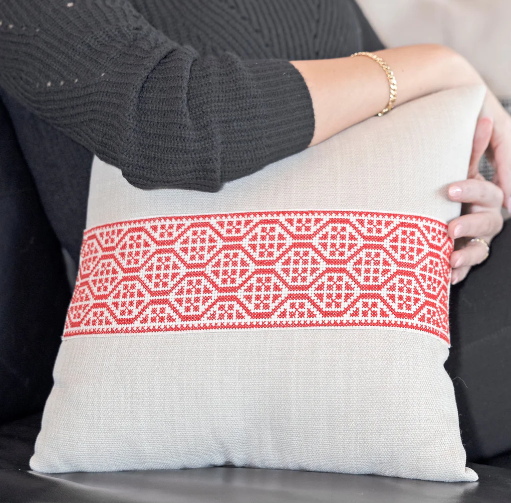 Tatreez Pillow- Palestinian Red