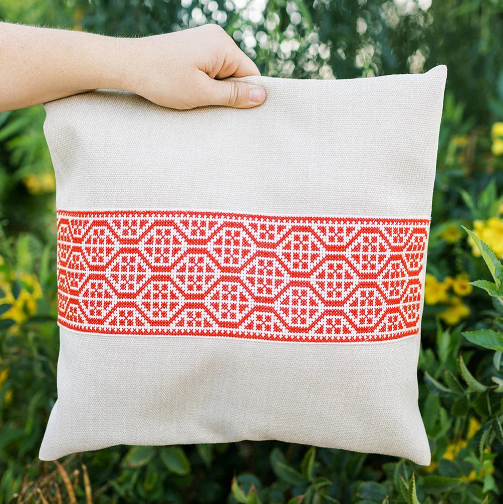 Tatreez Pillow- Palestinian Red