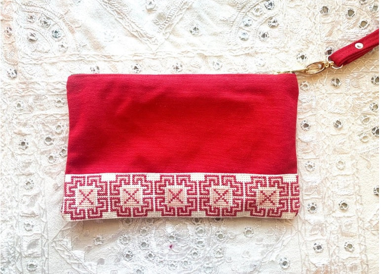 Red Tatreez Pouch