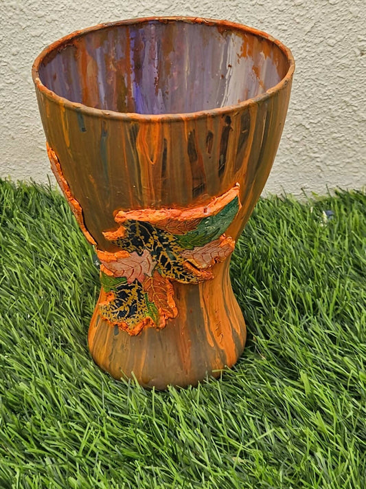 Orange glass vase