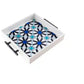 Blue Oriental Tray With Black Handles