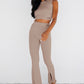 Amsterdam Rib Flare Leg Split Trouser