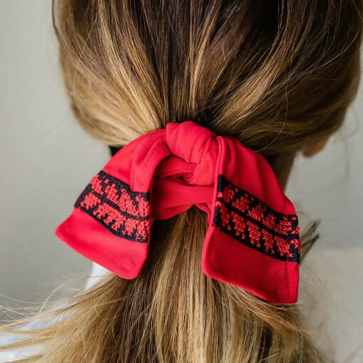 Tatreez Scrunchie in Red