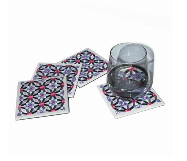 Pink Oriental Coasters – Set Of 4