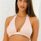 Blake Reversible Sustainable Bikini Top: White & Pink