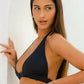 Blake Reversible Sustainable Bikini Top: Black & Sand