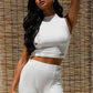 Amsterdam High Neck Rib Crop Top