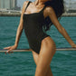 Rowshi Reversible Sustainable One Piece: Black & Sand