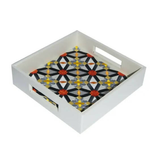 Small Oriental Tray With Orange Hues