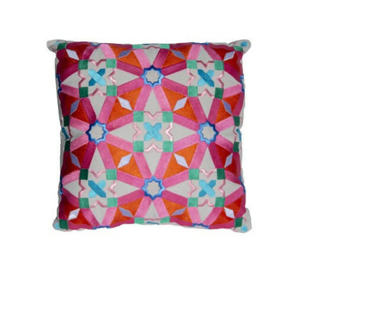 Pink & Blue Oriental Cushion