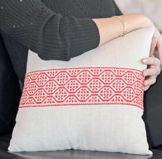 Tatreez Pillow- Palestinian Red