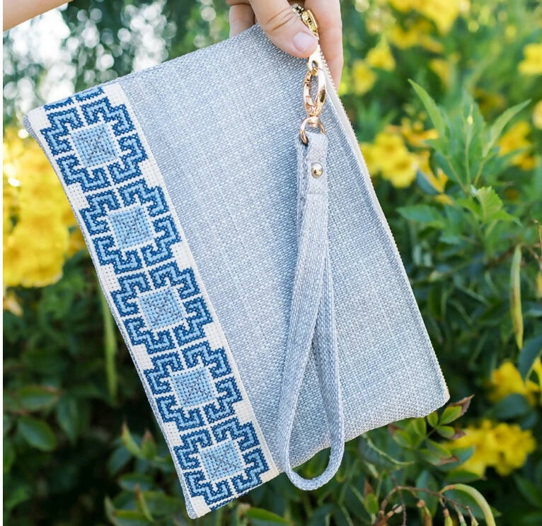 Blue Tatreez Pouch