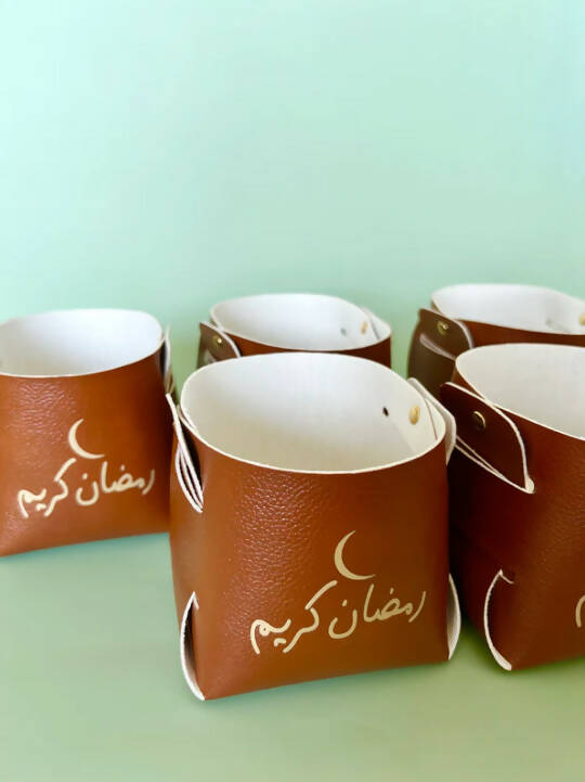 Personalized Message Leather Plant Pot