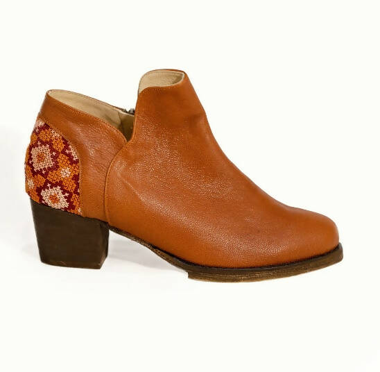 Flowers Ankle Boot - Brown