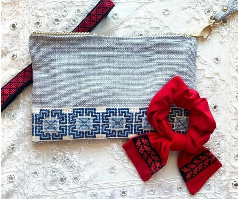 Blue Tatreez Pouch