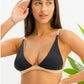 Hana Reversible Sustainable Bikini Top: Black & Sand