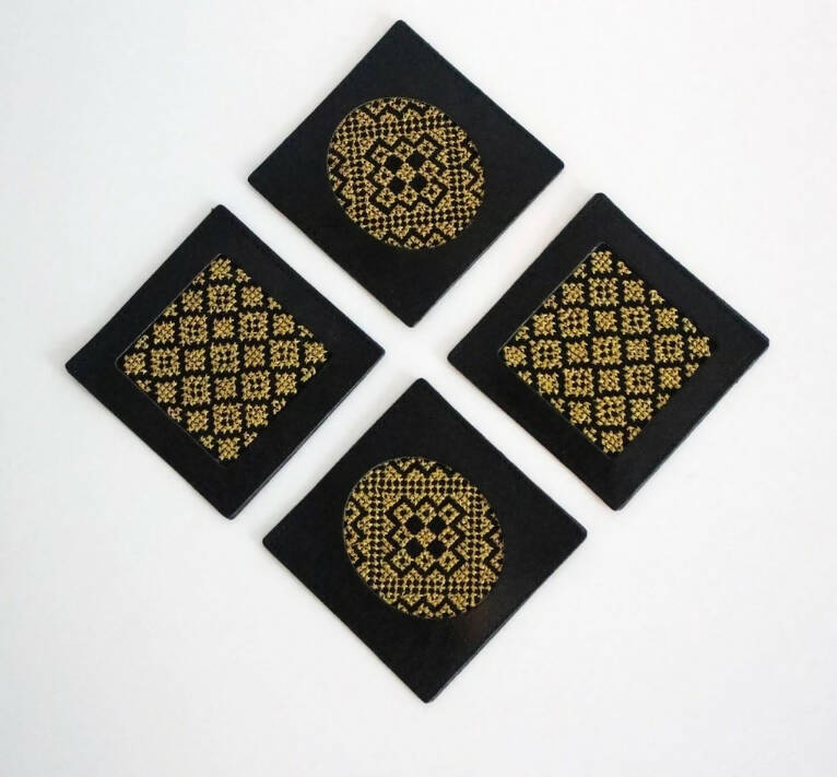 Gold Tatreez Coasters