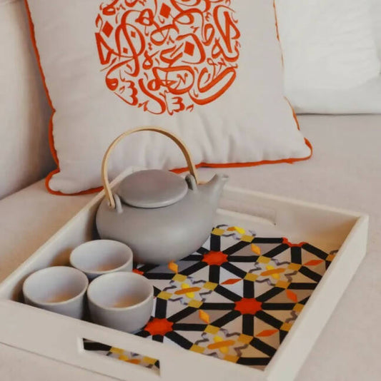 Oriental Tray With Orange Hues