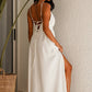 Los Deep Neck Maxi Dress