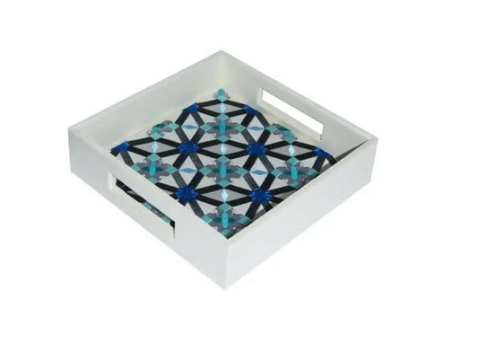 Small Oriental Tray With Blue Hues