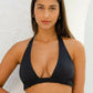 Blake Reversible Sustainable Bikini Top: Black & Sand