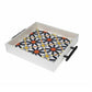 Orange Oriental Tray With Black Handles